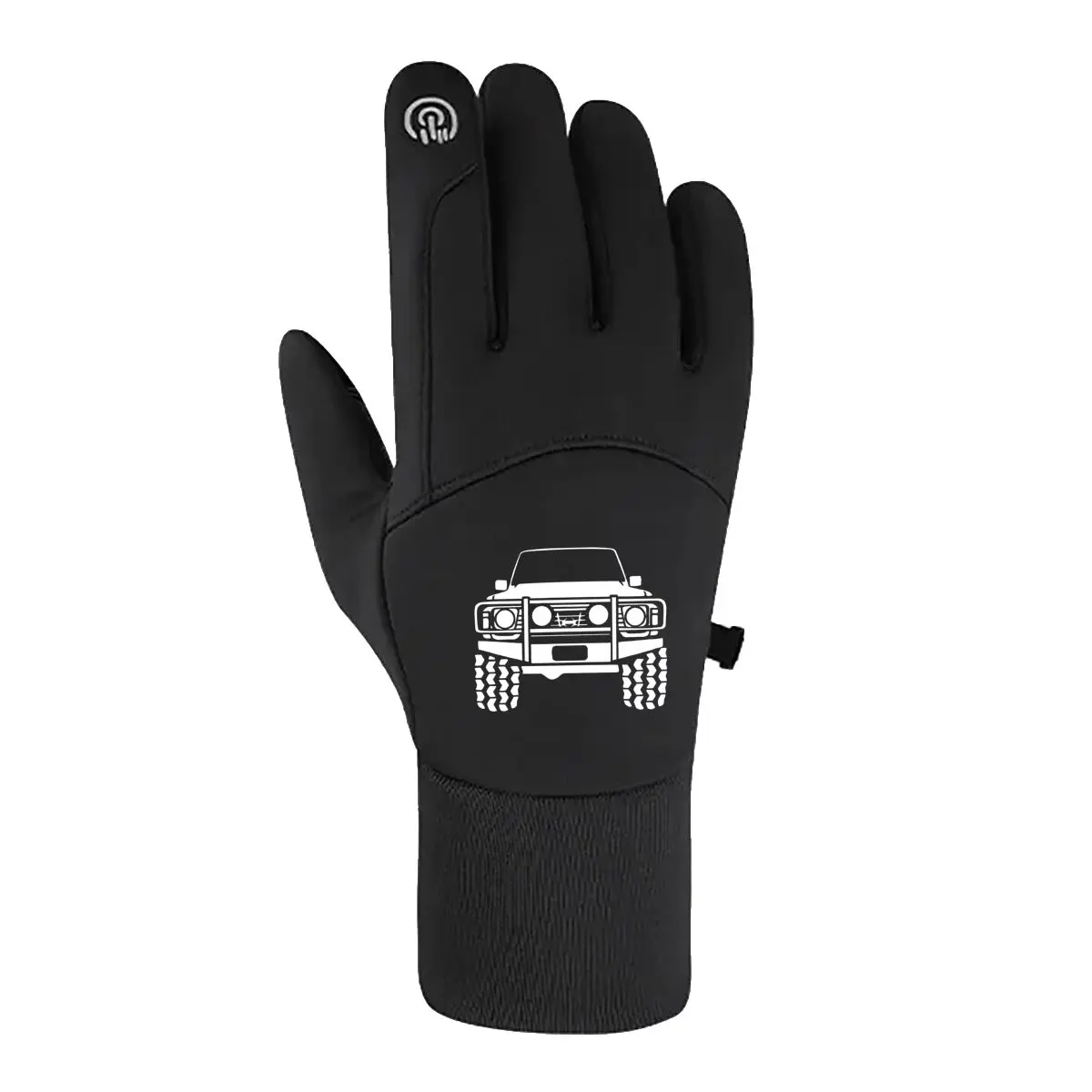 Car Outline Minimalist Classic Fleece Gloves for Cycling Hiking