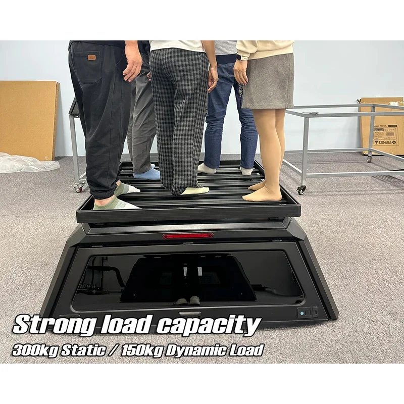 

4X4 Aluminum Alloy Waterproof Locking Sports Tailbox Truck Hardtop No-Drill Installation Fits 15-23