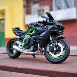 1/18 Kawasaki H2R Ninja Alloy Die Cast Motorcycle Model Toy Car Collection Autobike Shork-Absorber Off Road Autocycle Toy Gift