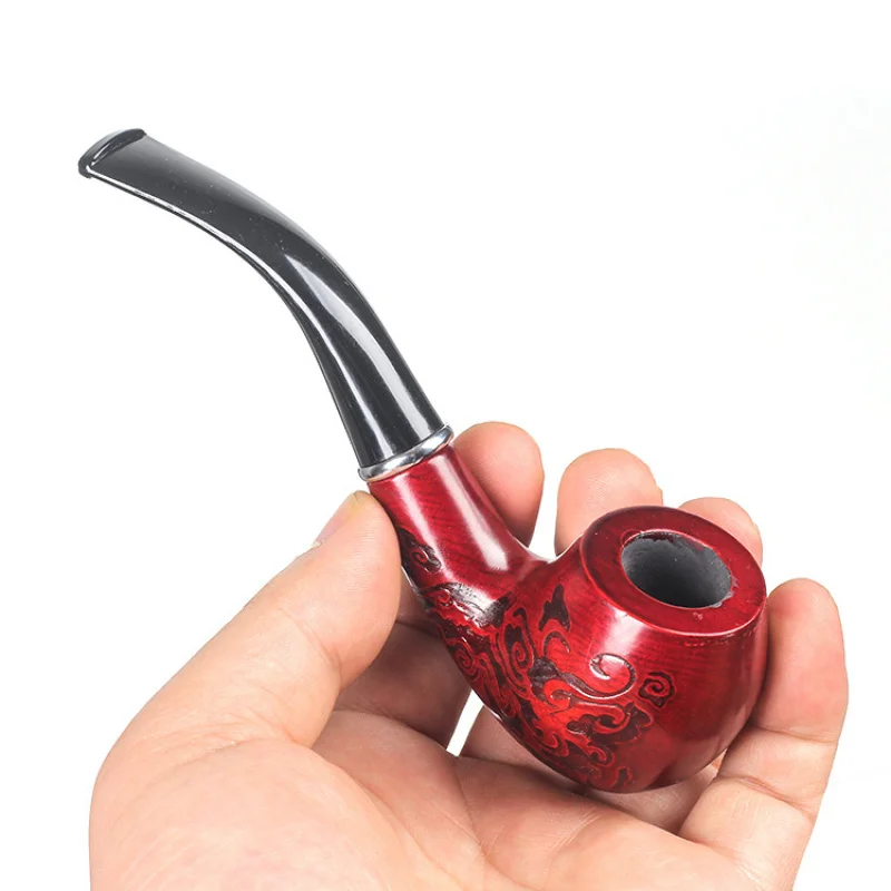 

Changfeng Solid Wood Smoking Pipe Creative Red Cloud Carving Filter Portable Men's Old-fashioned Tobacco PipeCF-705