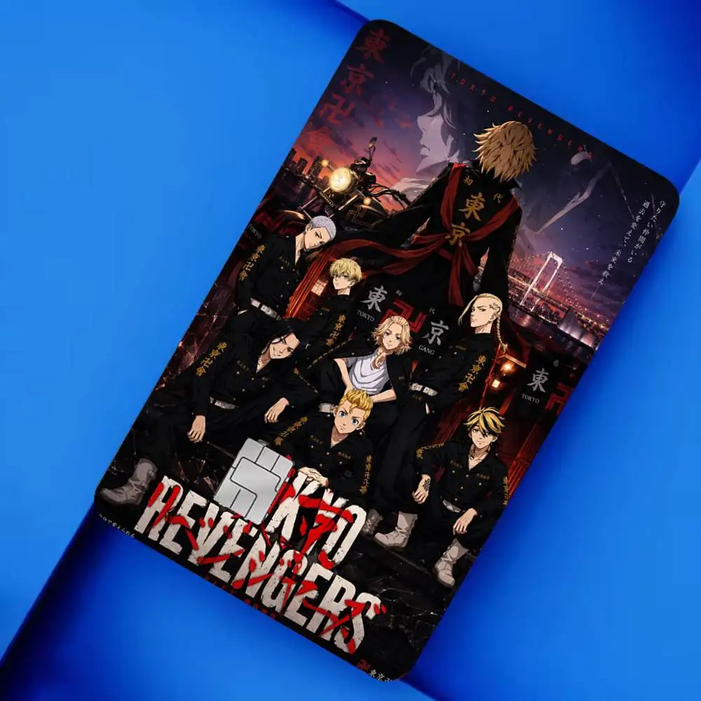 Anime Tokyo Revengers 4pcs 1Set Card Stickers Small Waterproof Chip 4PCS Card Sticker Anti-Scratch