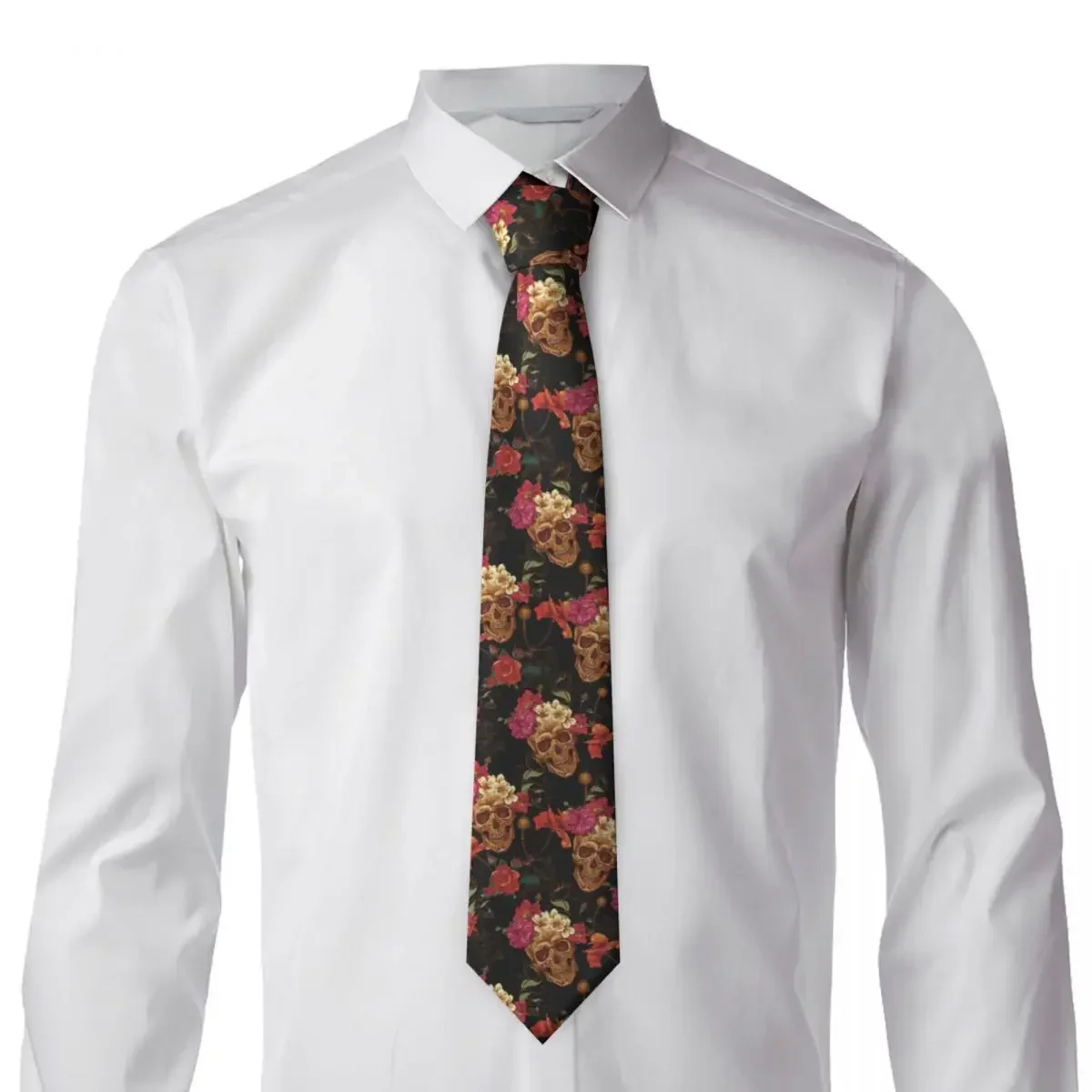 Cravate Effrayante à Motif de Crâne et Fleurs pour Homme, Cravates de ix, Classique et Décontracté, Cadeau de la raq, 03/Wear