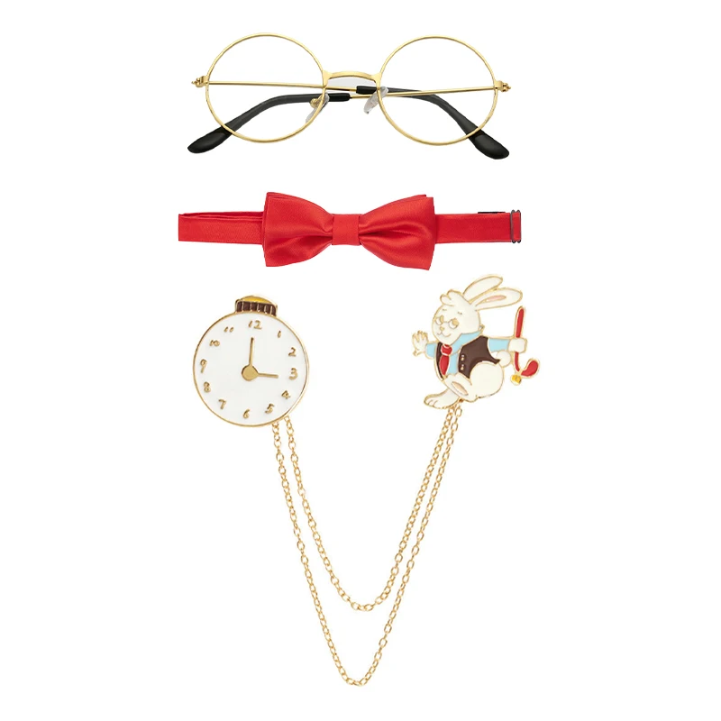 ชุดคอสตูมกระต่ายขาว หมวกแมดแฮทเทอร์ ที่คาดหูกระต่าย หมวกขนปุยสำหรับผู้หญิง ผู้ชาย อุปกรณ์เสริมสำหรับฮาโลวีนและอีสเตอร์