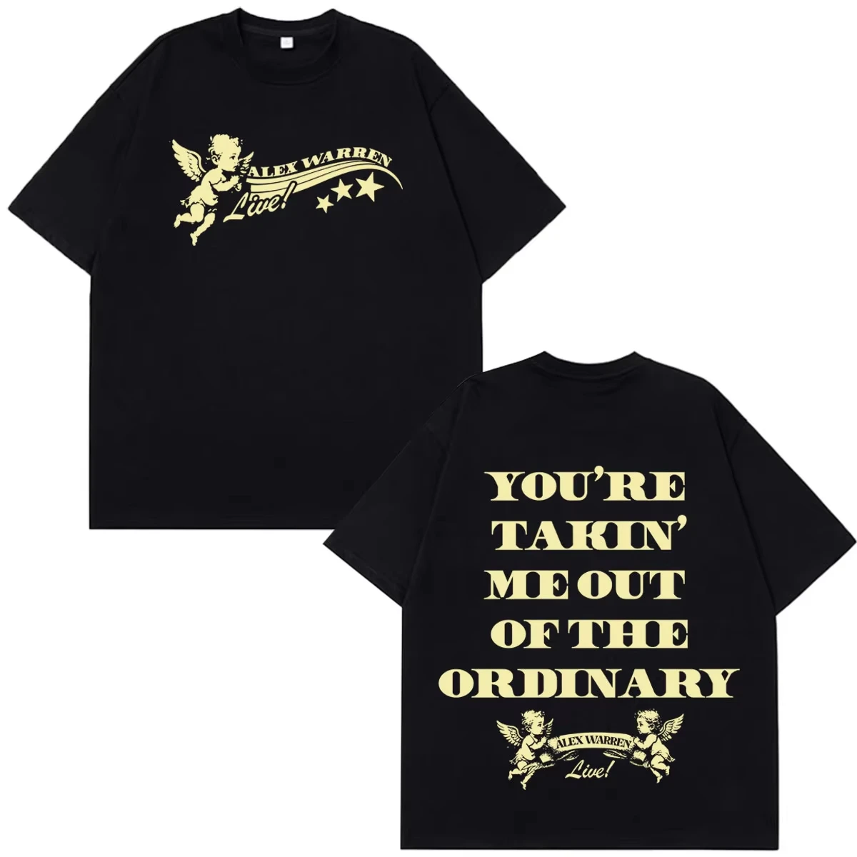 Singer Alex Warren 2026 Tour Print T-shirts Men Women Fashion Hip-hop T-shirt Summer Cotton Loose Casual Oversized T-shirts