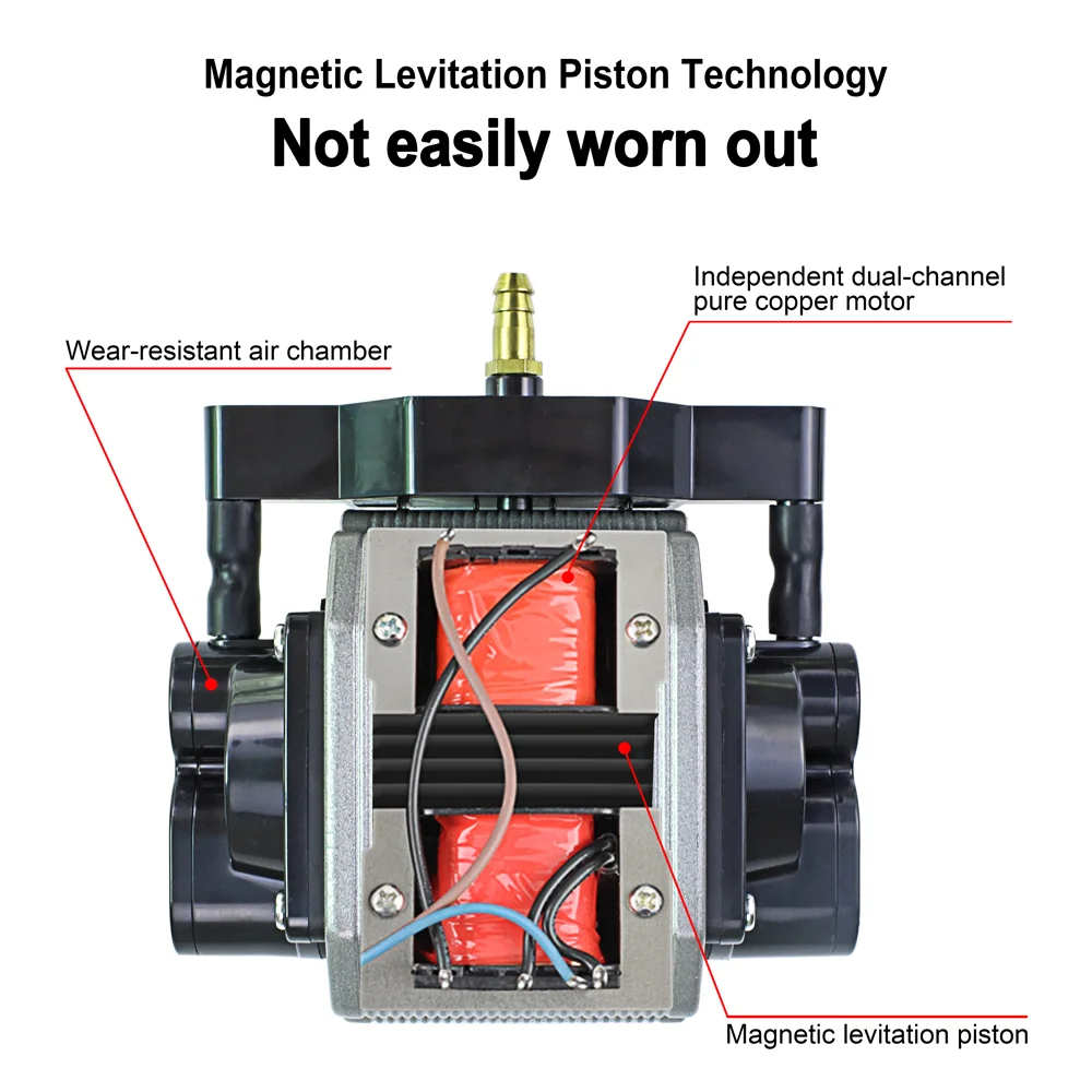 Imagem -06 - Laser Air Assist Bomba para Gravação Máquinas de Corte Gravador Cortador 25w 220v Compressor de ar para Cnc Fluxo de ar Ajustável 54l por Min