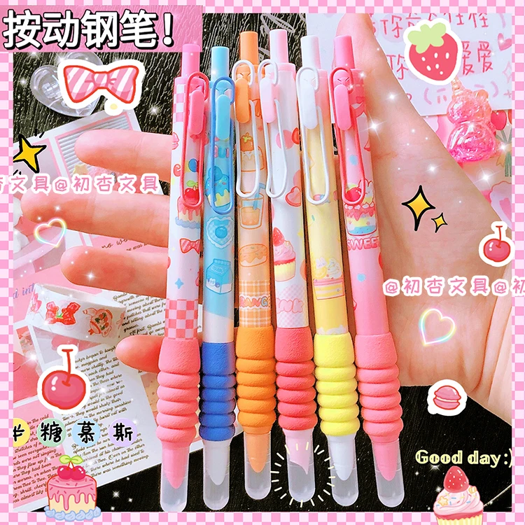 

Kawaii Press Type Fountain Pens 0.5mm Retractable Hooded Nib Business Signature Ink Pen School Stationery Office Supply