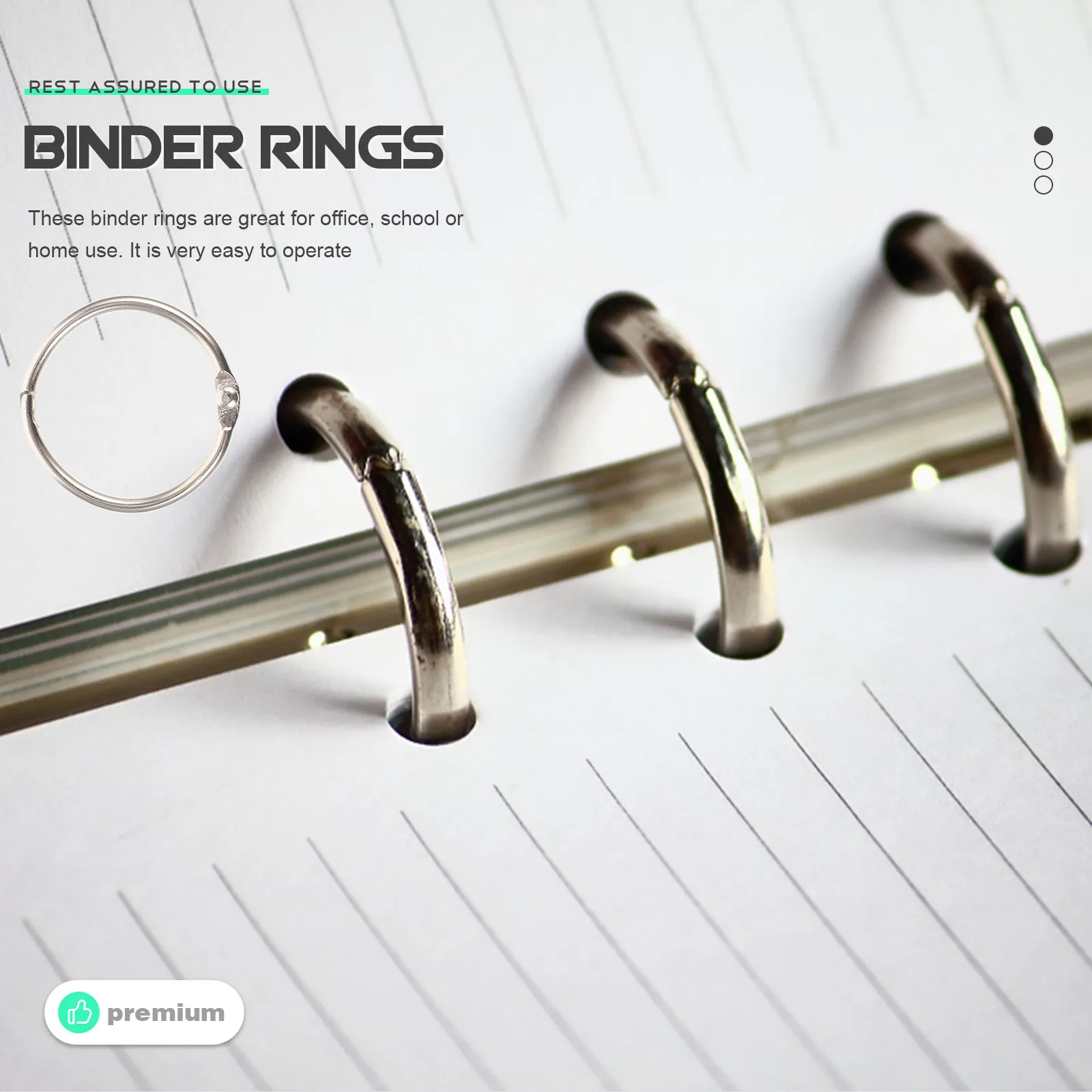 

100Pcs Metal Binder Rings Heavy Duty Wear Resistant Book Rings for Planner Pages Notes Receipts Office School Home Use Reusable