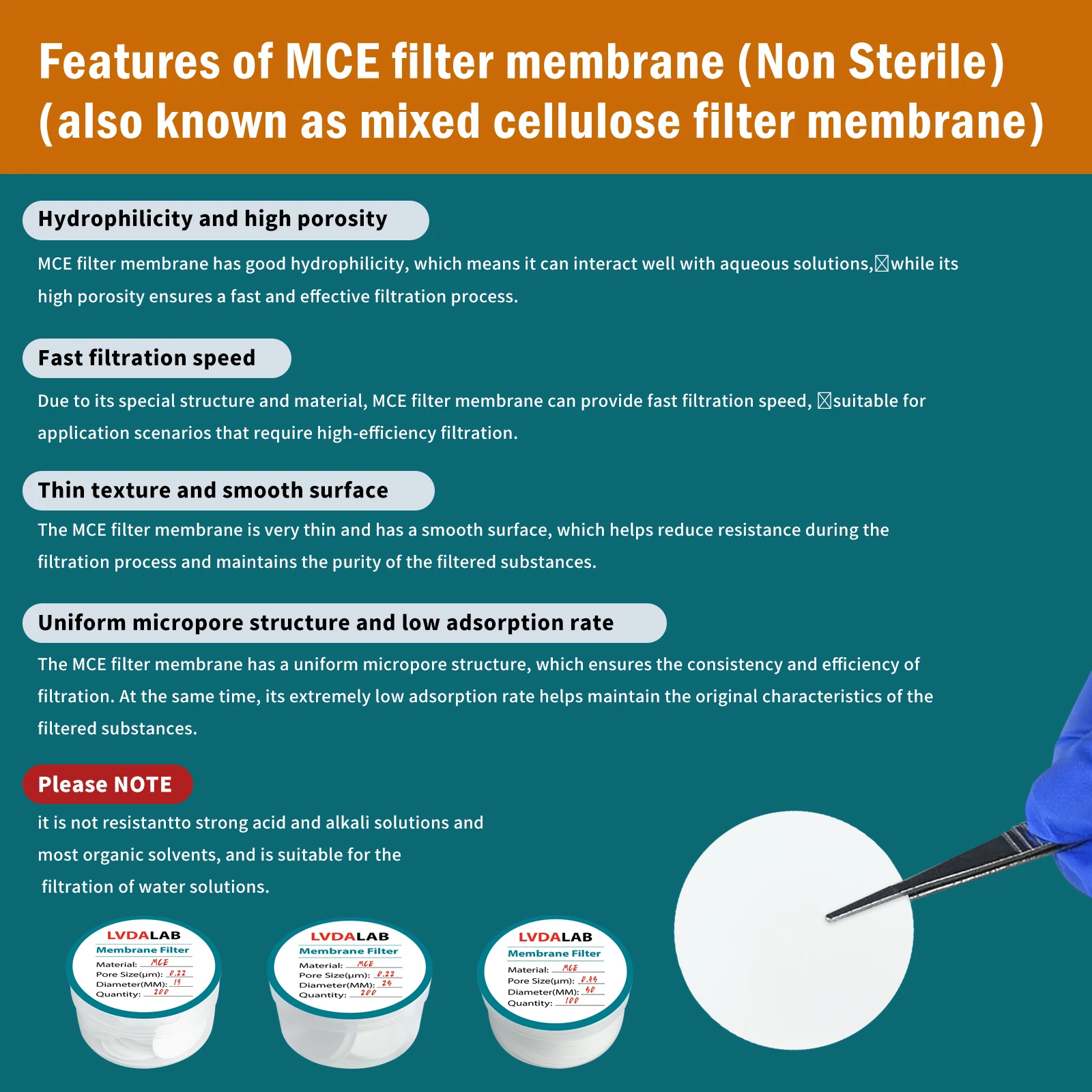 100PCS/LOT PTFE Hydrophilic/Hydrophobicity Membrane Filters13/25/50mm Diameter 0.22um/0.45um Pore Size Disc Filters