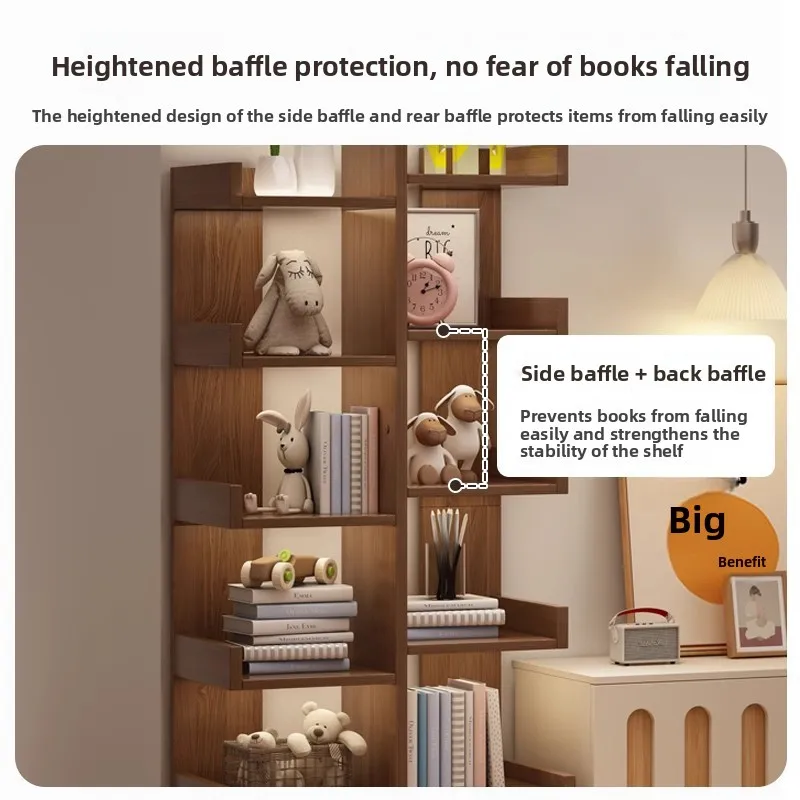 Corner Wall Freestanding Integrated Storage Shelf Cabinet Bookcase Living Room Student Home Bookshelf Bookshelf Storage