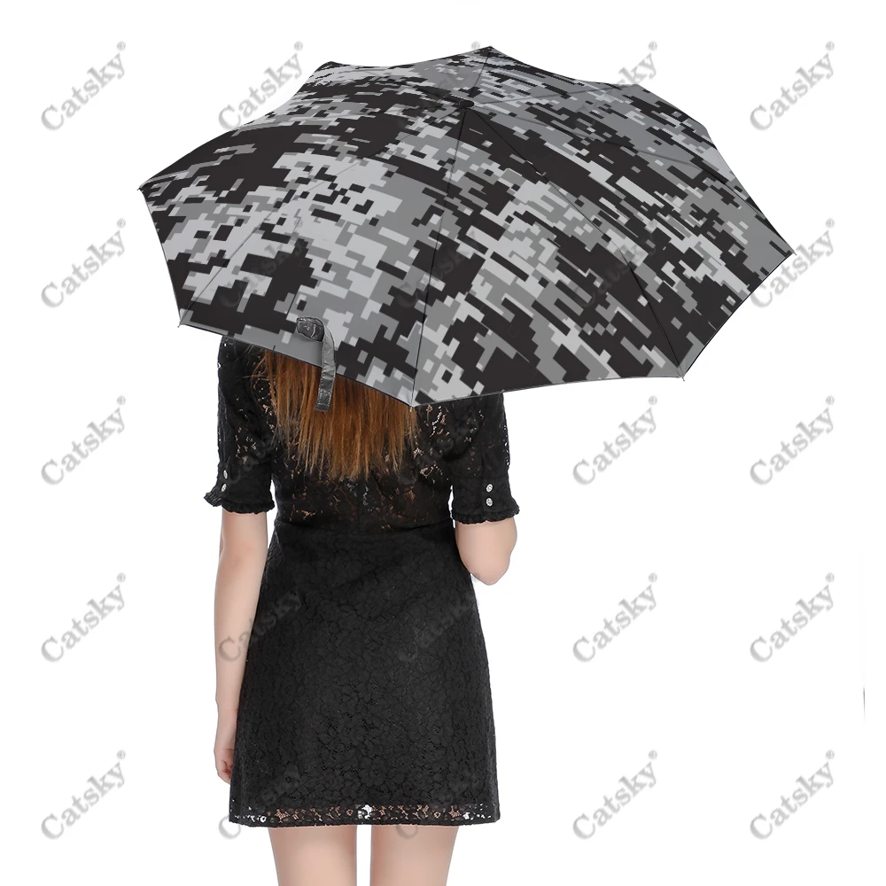 Digital Camo Wo Folding Umbrella Windproof Sunscreen  UV Protection Fashion Portable Gift Travel Outdoor Umbrellas