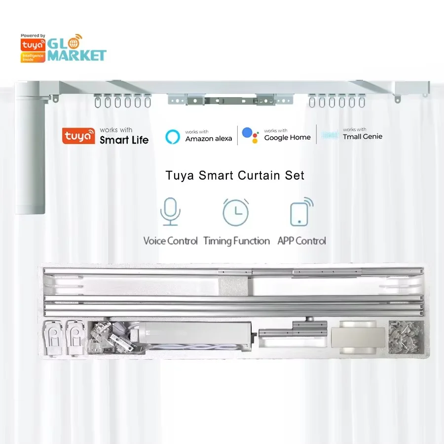 

Glomarket Tuya Smart Motors Система штор Электромоторизованная рейка Регулируемая умная дорожка Inteligentes Автоматические шторы