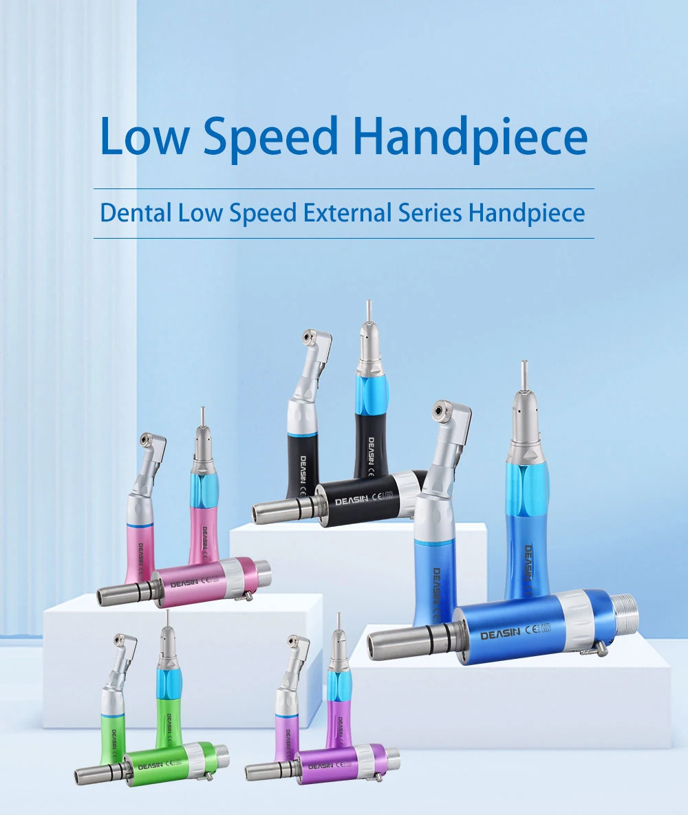 Colorful External Water Spray Low Speed Handpiece Kits E-type Air Turbine