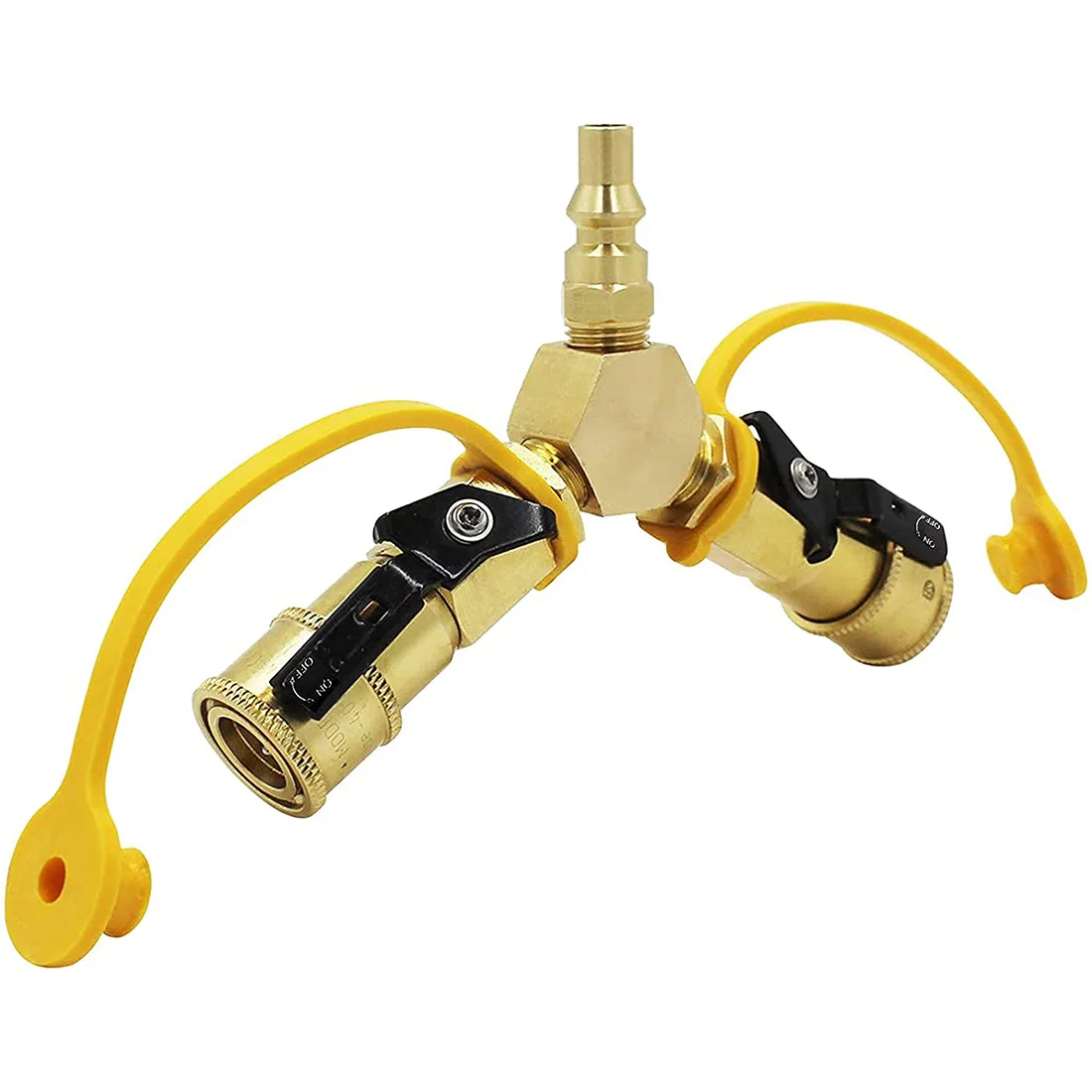 A73P 1/4inch RV Propane Quick Connect Y Splitter Adapter for RV to Grill & Quick Connect Propane Hose Fittings Connector