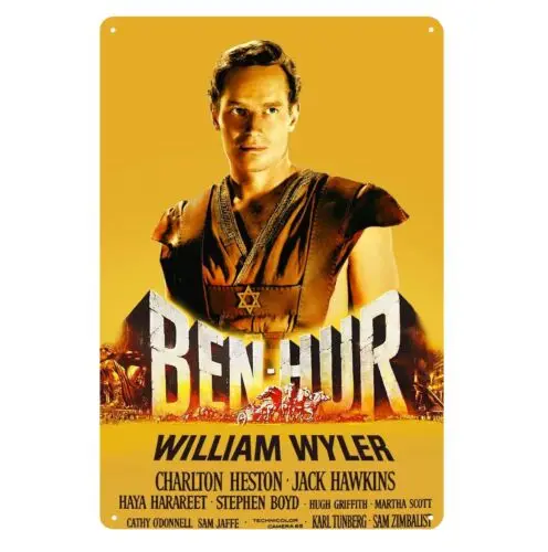 Ben Hur Charlton Heston Movie Metal Poster Tin Sign - 20x30cm Plate