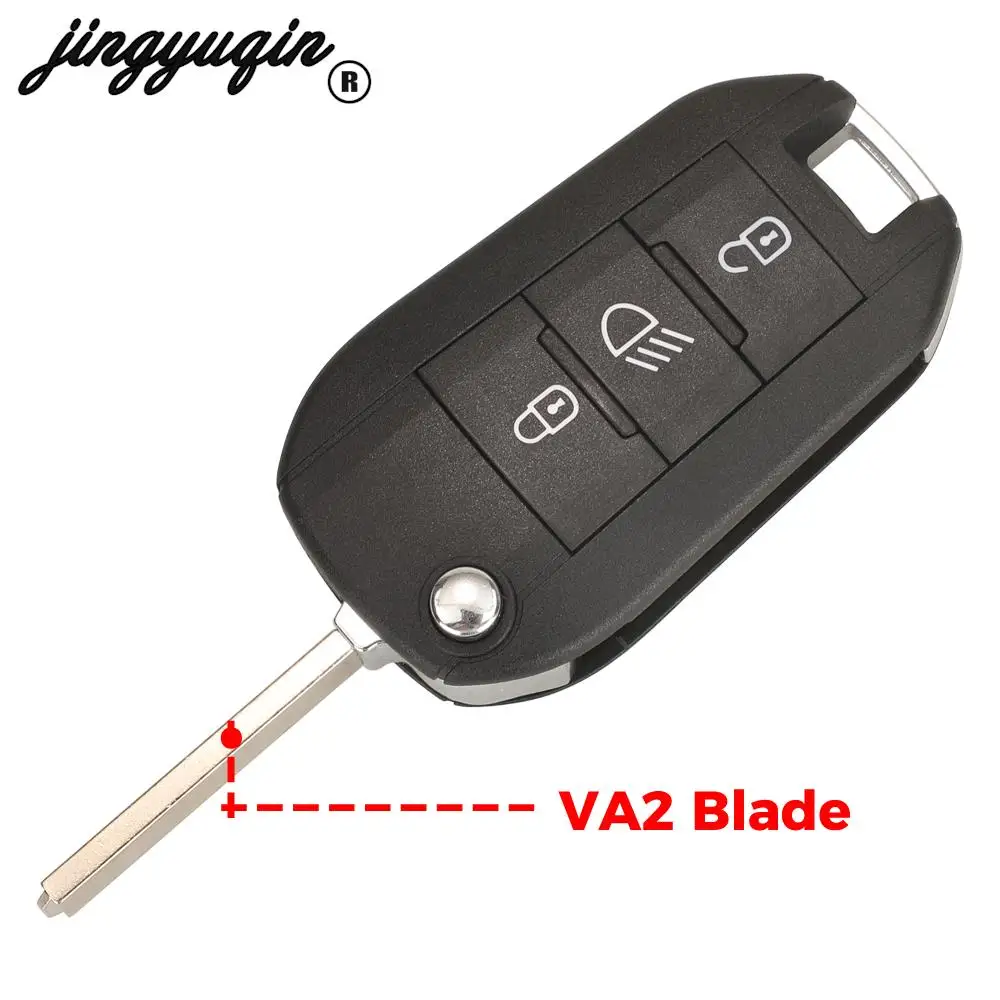 jingyuqin 433Mhz Remote Car Key For Peugeot 208 301 308 508 2008 5008 Hella Fit Citroen C3 C4 C4L ID46-7941 Chip HU83 VA2 Blade