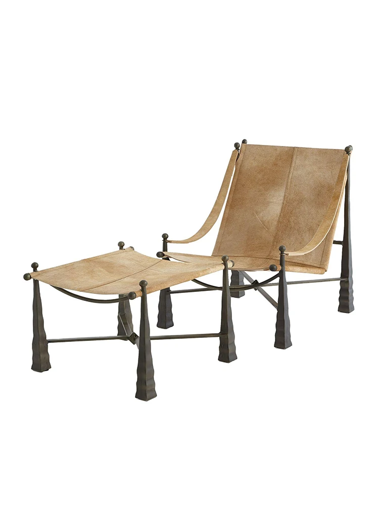 

New Fashion Metal Leather Leisure Chair Outdoor Creative Pyramid Single Chair Living Room Model Room Backrest Single Chair