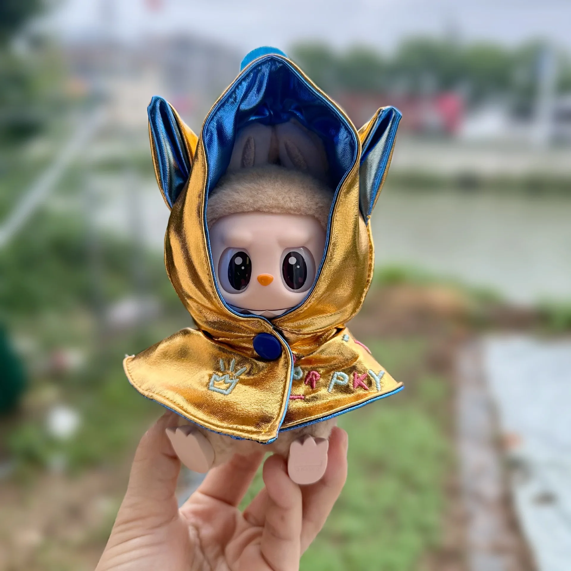 เสื้อผ้าตุ๊กตาสําหรับ 15/17 ซม.Labubu เสื้อผ้าเลเซอร์ผ้าคลุมไหล่ผ้าฝ้ายตุ๊กตาไอดอลคอสเพลย์ DIY Universal อุปกรณ์เสริม
