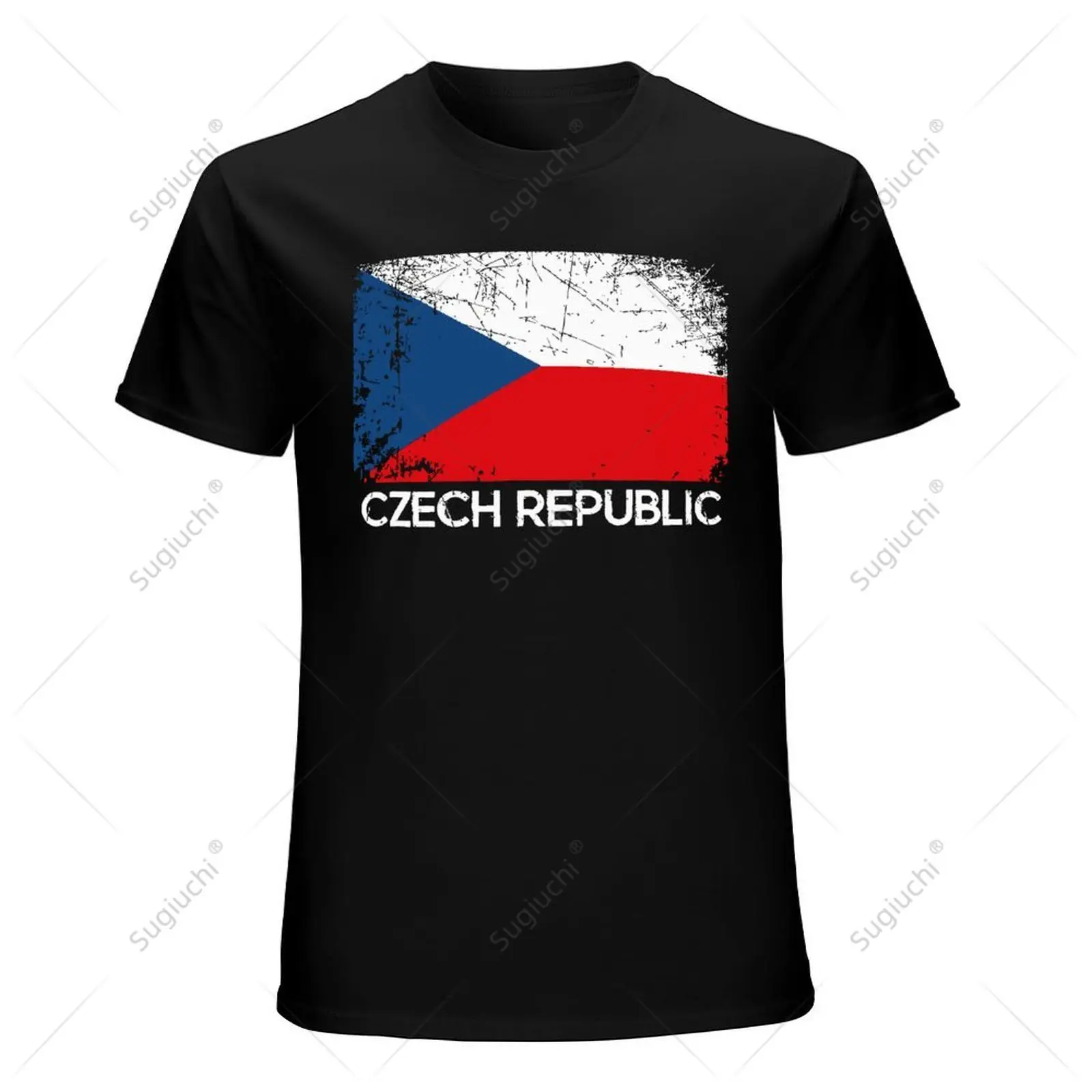 Unisex Men Vintage Czech Republic Flag Retro Tshirt Tees T Shirts Women Boys 100% Cotton T-Shirt view 3
