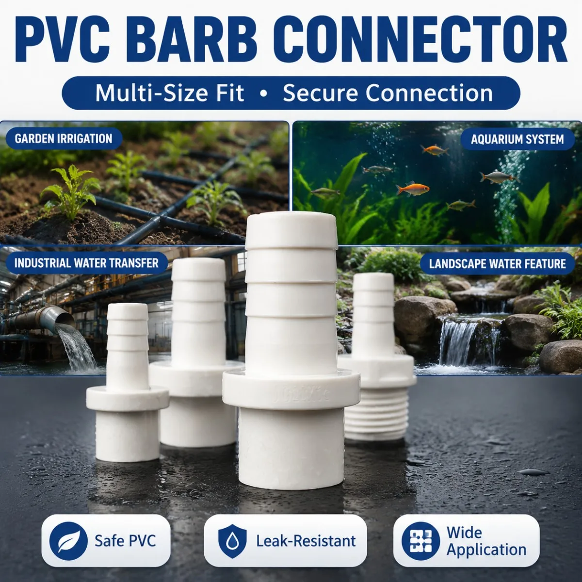 5/1Pcs PVC Pagoda Hose Connector OD 20~63mm 5-50mm Aquarium Fish Tank Garden Irrigation Water Pipe Jionts Fittings