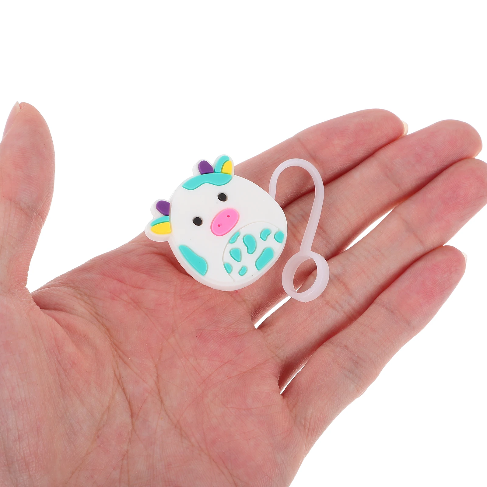 

4pcs Cow Straw Toppers Cute Dust Plug Protective Reusable Covers for Water Bottle Party Farm Animal Themed Accessories Camping