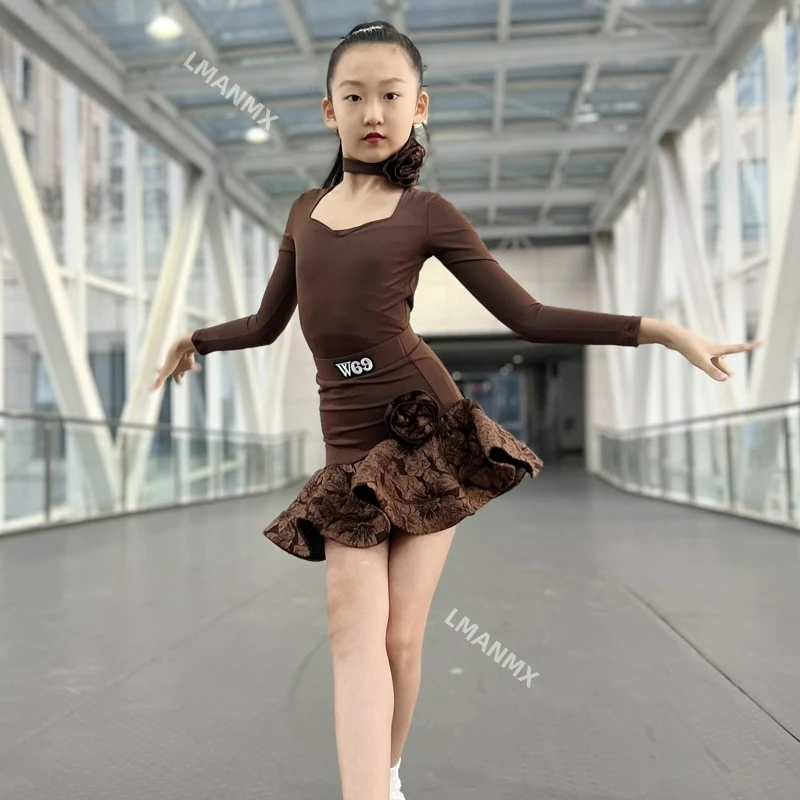 

High end children's Latin dance performance costume, women's professional dance practice costume, performance costume