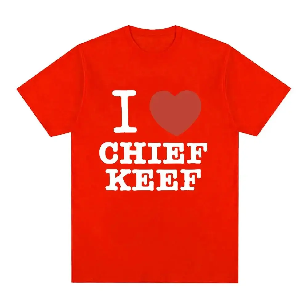 I Love Chief Keef T-Shirt Mode Lässig Kurzarm Vintage Gothic Oversized Print T-Shirts Hip Hop Lose Streetwear Unisex – Detail 2