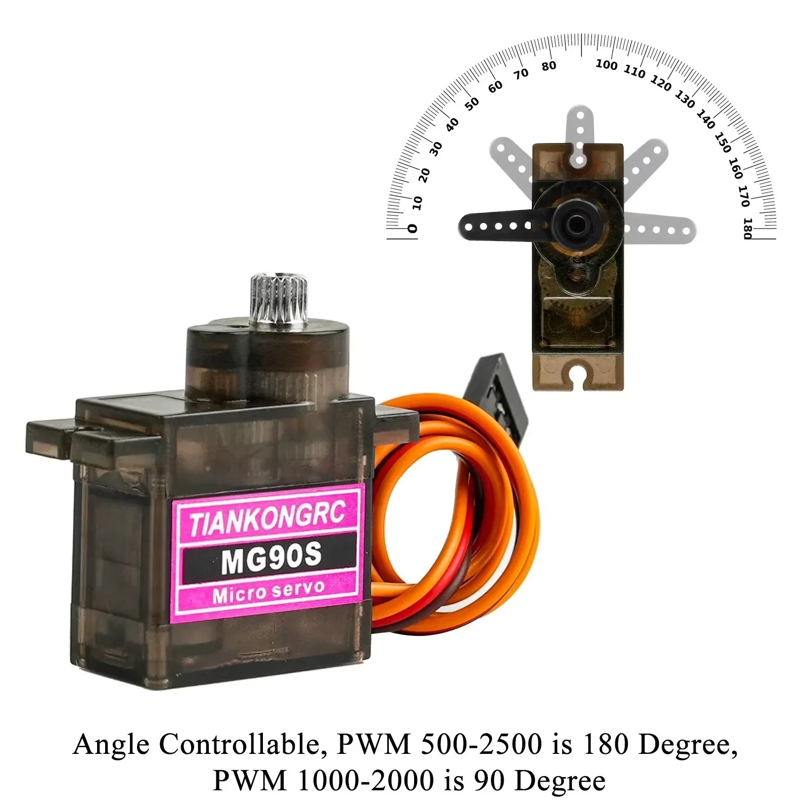 MG90S Micro Servo 180/270/360° Adjustable Metal Gear 2kg·cm Torque for Arduino/Drone/Raspberry Pi