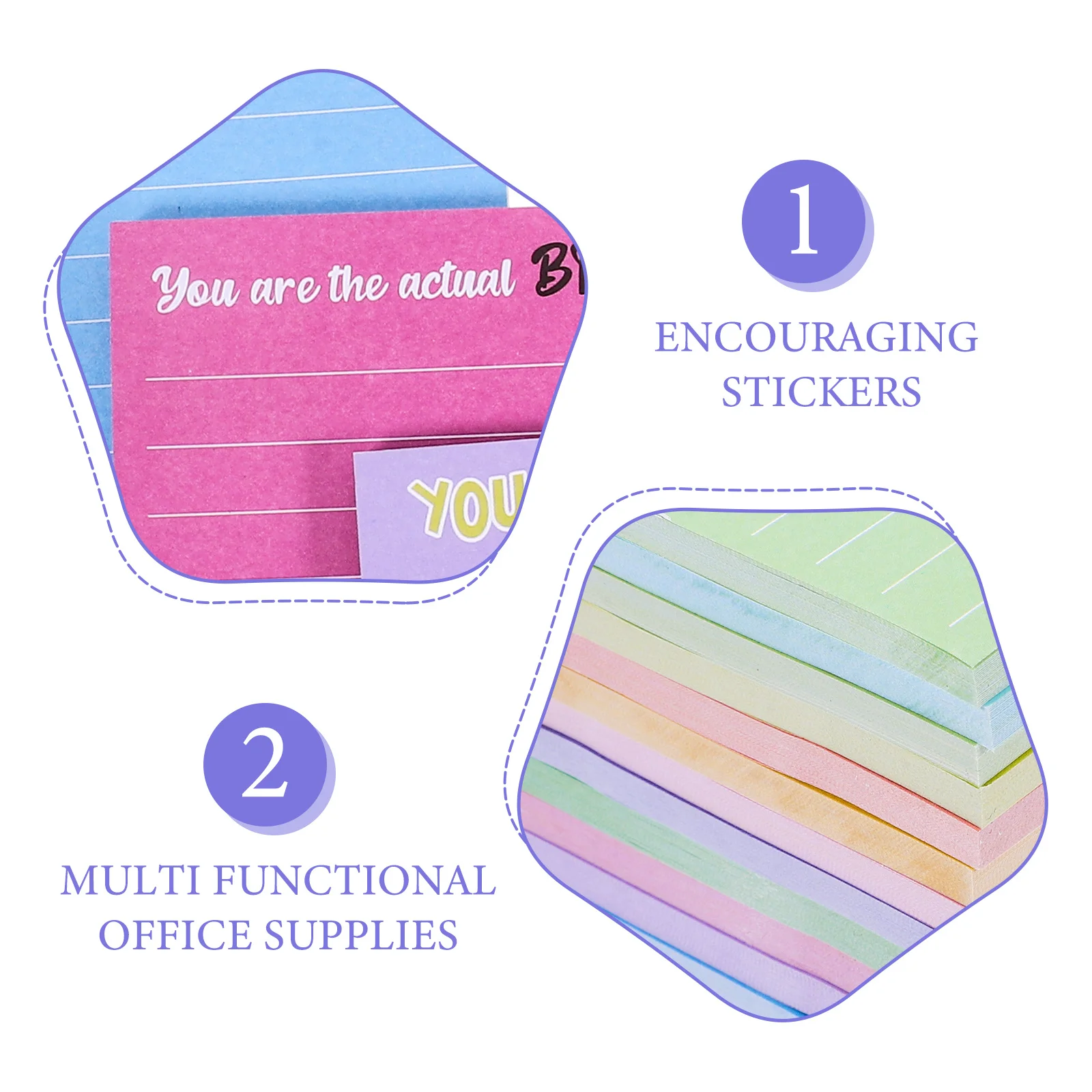 

12Pcs Sticky Memo Stickers Pack Colorful Small Note Pads Reusable Label Stickers for Office Home Study Kawaii Book Markers