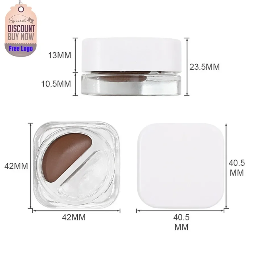 

Custom 8g Double-color Eyebrow Pomade Waterproof Long Lasting Non-fading Wild Female Brow Natural Transparent Gel Bulk Makeup