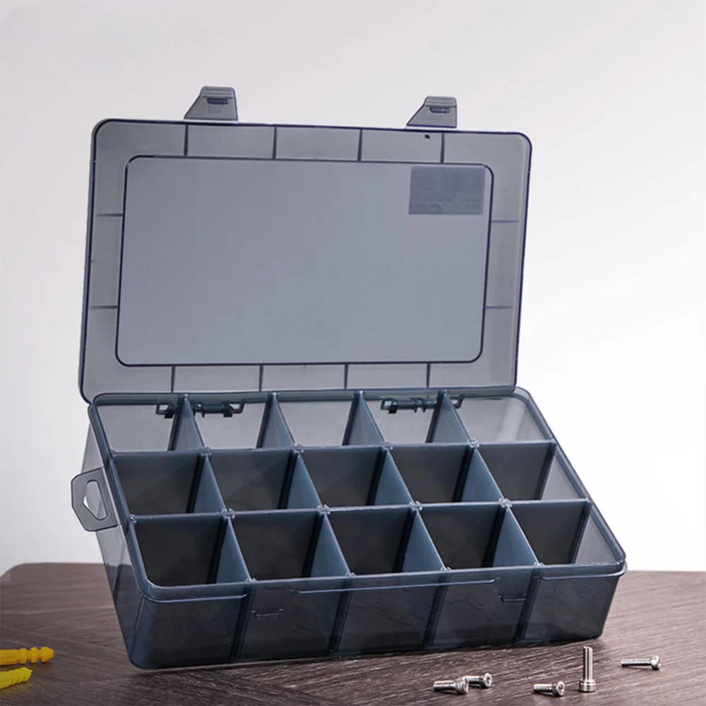 1 PCS Plastic Storage Boxes Slots Adjustable Packaging Transparent Tool Case Screw Craft Jewelry Accessories Organizer Box