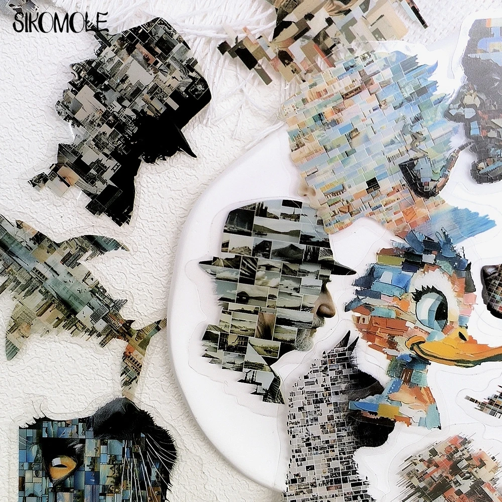 50PCS Art Photo Collage Portrait Transparent Sticker Book INS DIY Diary Decorative Accounts Laptop Skateboards Graffiti Stickers