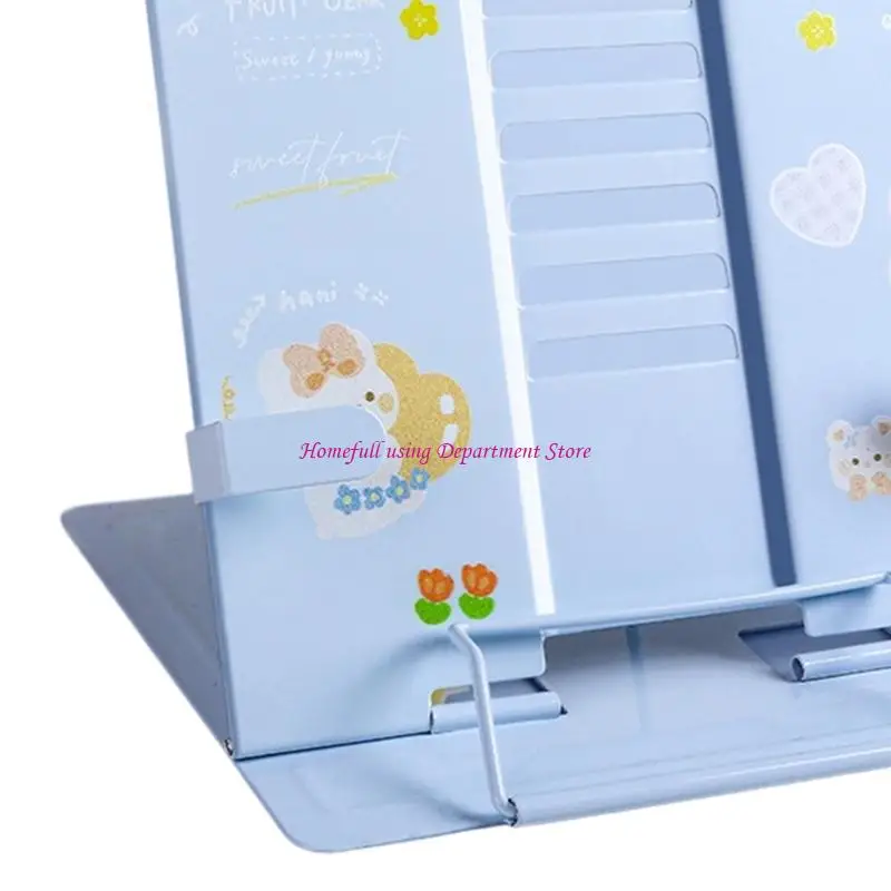 Ergonomic Foldable Reading Stand Metal Frame Adjustable Angles Secure Grip Base For Books Tablets