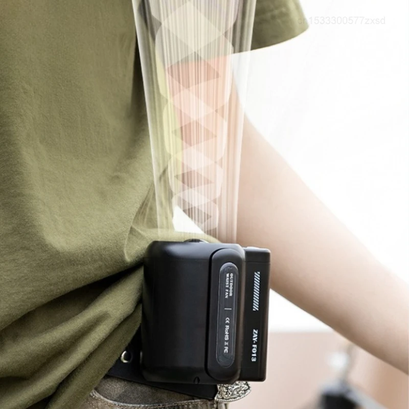 Waist Hanging Fan 4500mAh Summer Camping Outdoor Mountaineering Waist Hanging Rechargeable Cooler Fan Portable for Sports Travel