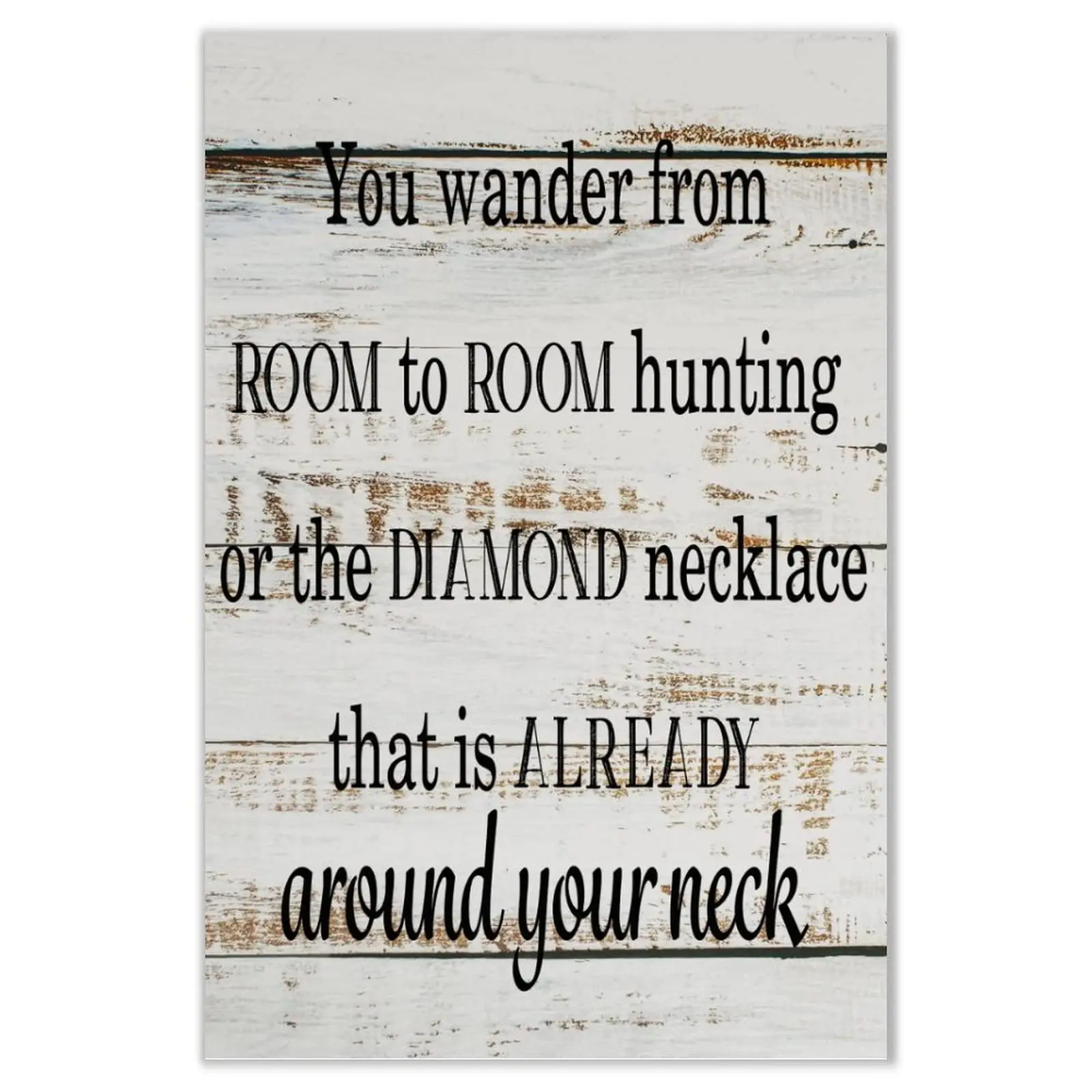 You Wander from Room to Room Hunting for The Necklace Personalized Wall Décor Established Wood Sign 8x12 Vertical Wall A