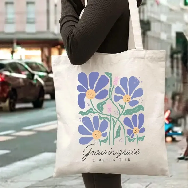 

Christian Tote Bag, Christianity Gifts, Church Bible Verse Tote Bag, Christian Printed Handbag Large Capacity Trendy Canvas Bag