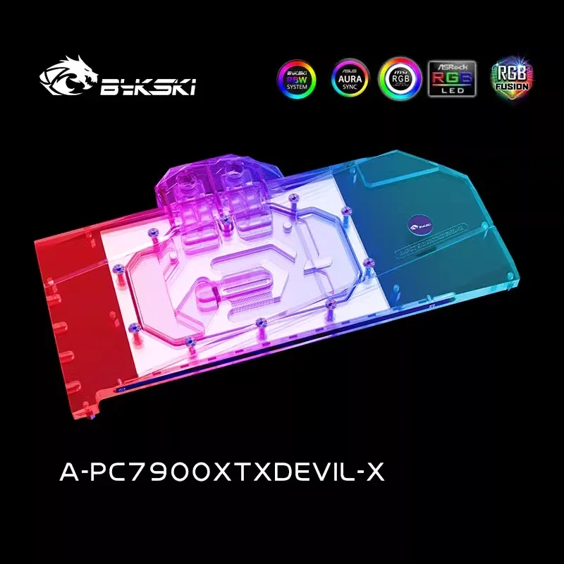 Imagem -05 - Bykski-copper Cooler para Powercolor Geforce Rtx 7900 Xtx Placa de Vídeo Red Devil Radiador Rgb Gpu 5v 12v A-pc7900xtxdevil-x.vga