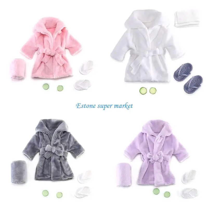 090B Creative Newborn Photo Outfit Baby Bathrobes Bath Towel Cucumber Set for Inf