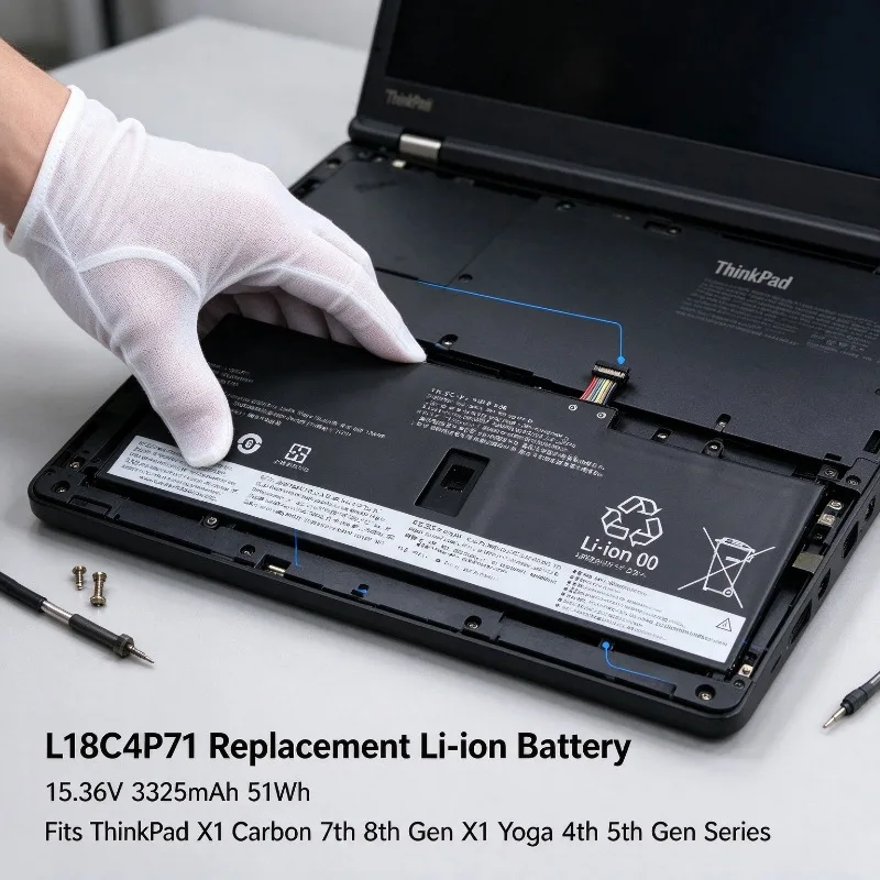 L18C4P71 15.36V 3325mAh 51Wh Replacement Li-ion Battery for Lenovo ThinkPad X1 Carbon 7th 8th Gen X1 Yoga 4th 5th Gen Series