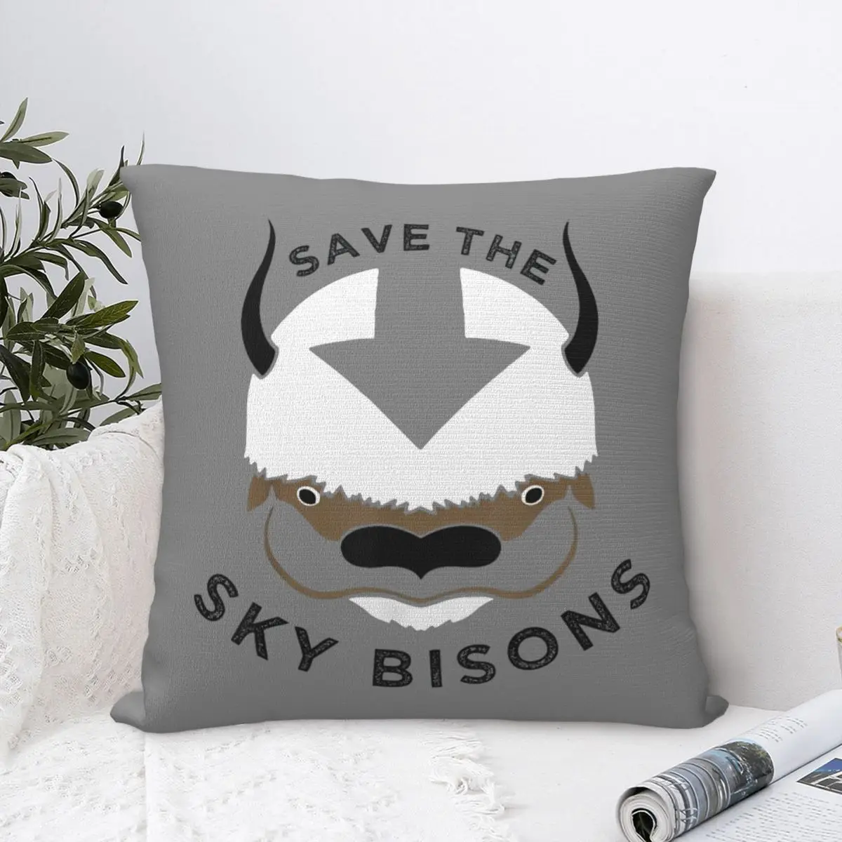 Save The Sky Bisons Appa Pillow Case The Last Airbender Anime Cushion Cover Custom Zippered Decor Pillowcase for Sofa 18