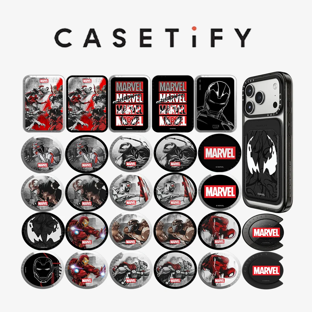 CASETiFY Co-brand Marvel Spider-Man Iron Man Series Magnetic Phone Holder Card Pack for iPhone17 16 15 14 13 for Samsung S25 A36