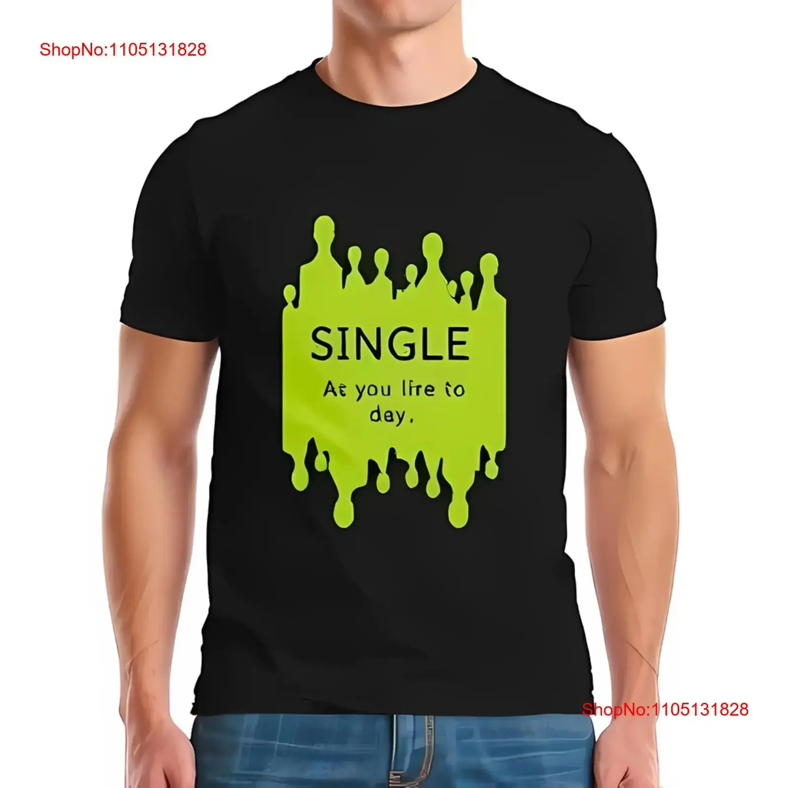 

Хлопковая футболка Bold «ОДИНГЛЕ» с капающим зеленым винтажным стильным топом для повседневной носки, мягкая растяжка