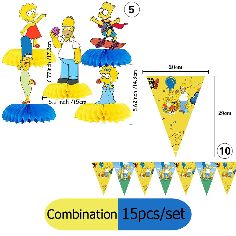 Das Simpsons Happy Birthday Party Dekorations- und Tischgeschirr-Set, bestehend aus Teller, Bechern und Servietten mit Cartoon-Motiven, ist praktisch, langlebig und ein Bestseller. – Detail 7
