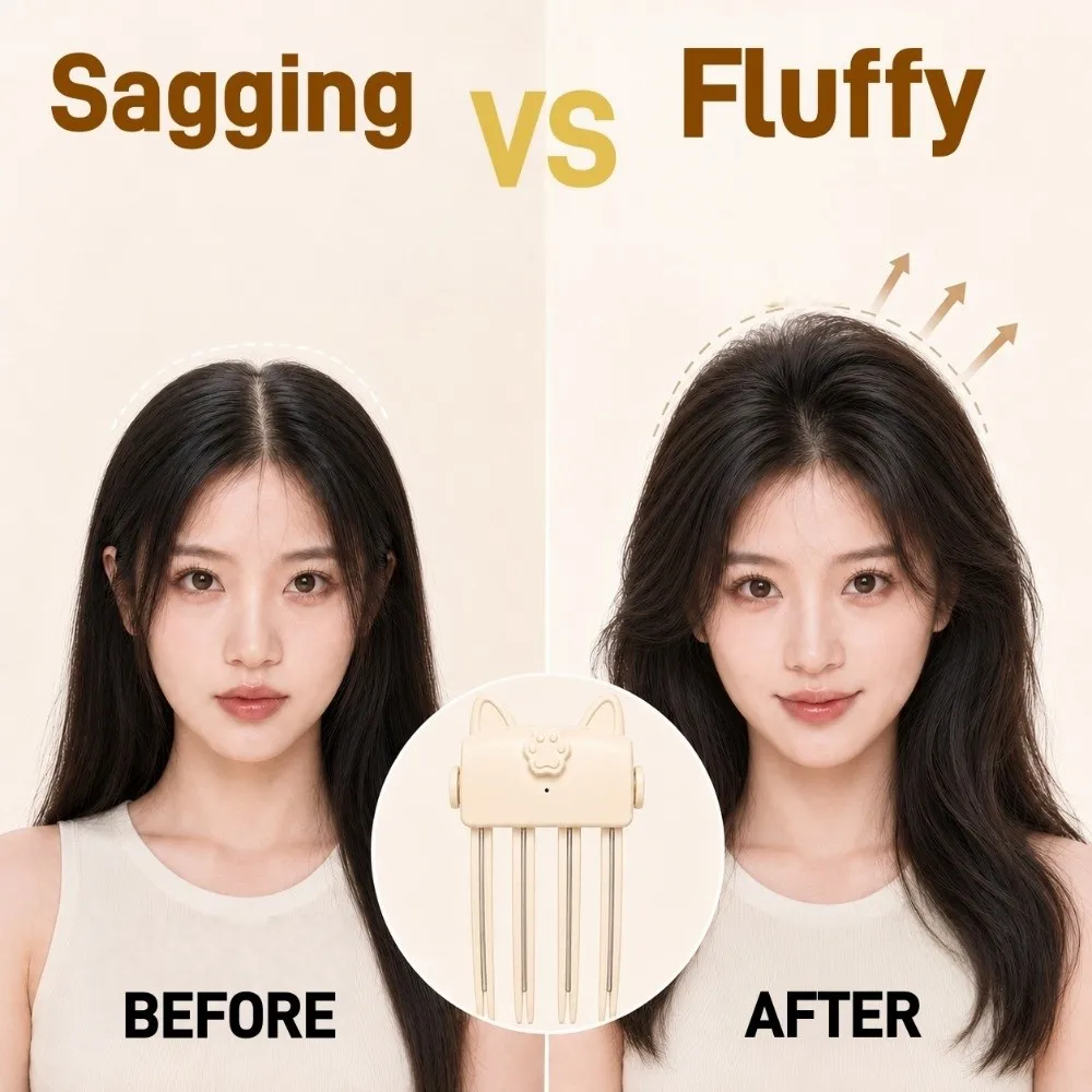DIY Tools Electric Heating Hair Roots Fixed Shape Clip Heat Resistant Non-Slip Volume Bangs Clip Durable Portable