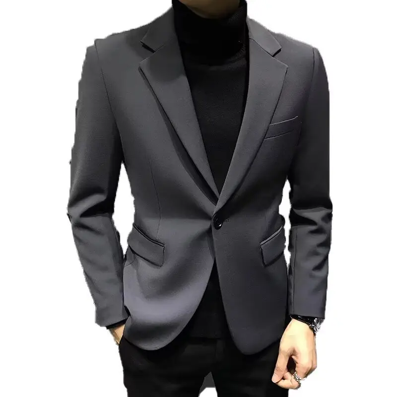 

1-D3 Men's Top Handsome Loose Hong Kong Style Suit Jacket Men's Spring and Autumn All-match Casual Suit Trendy