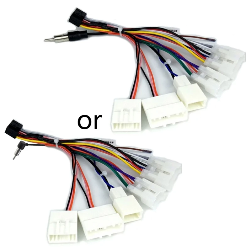 Car CD-DVD Stereo Display Navigation Radio 16 Pin Electrical Wire Wiring Harness Converter for-Toyota