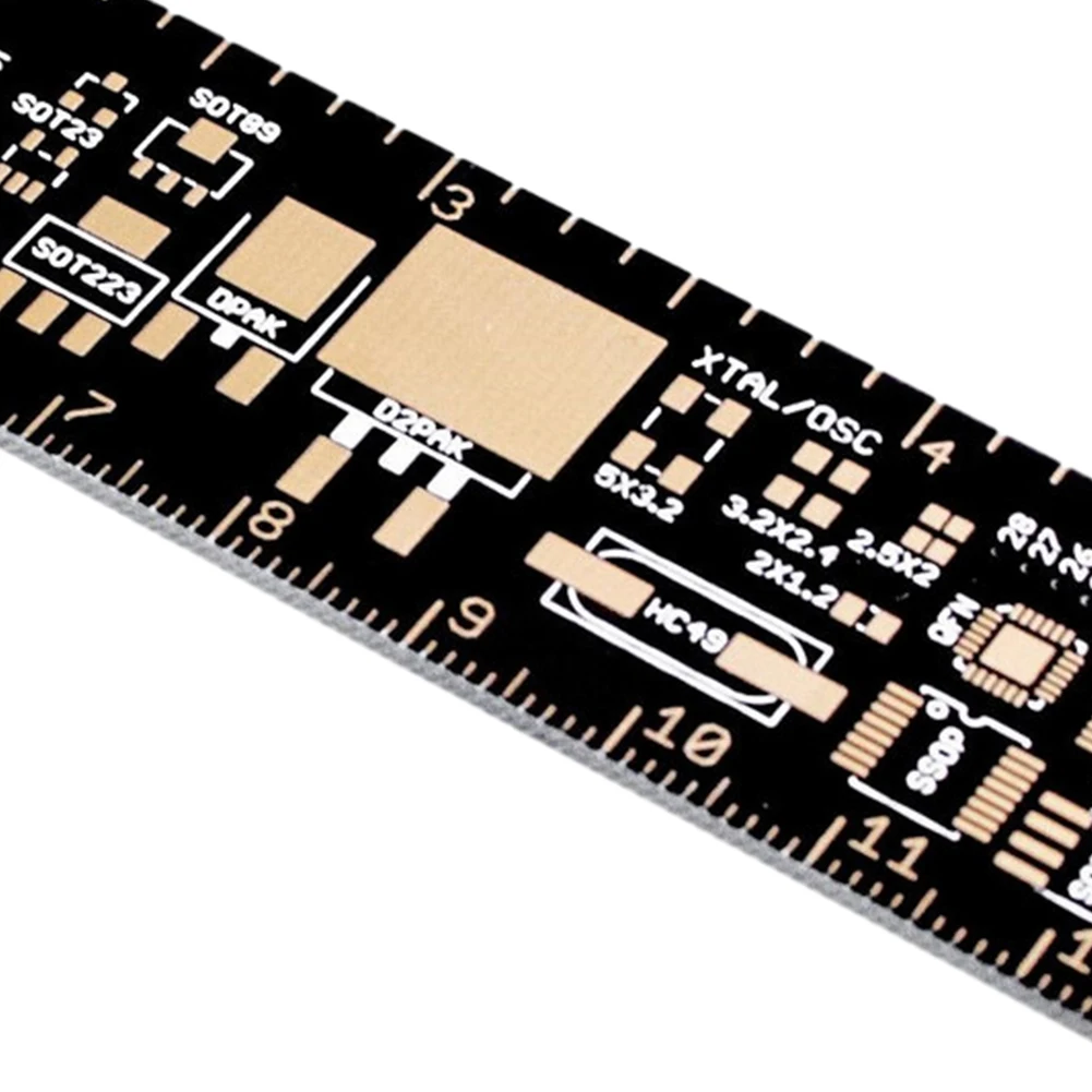 15cm 20cm 25cm PCB Ruler Printed Circuit Board Ruler Multifunctional 180 Degrees Resistor Capacitor Chip IC SMD Diode Transistor