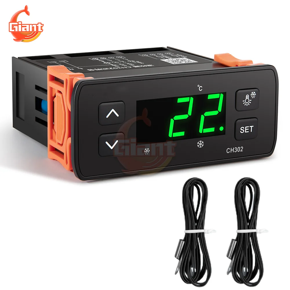 2023 Newest AC110-220V Digital Temperature Controller Intelligent Temperature Controller Dual Sensor Thermostat Thermoregulator