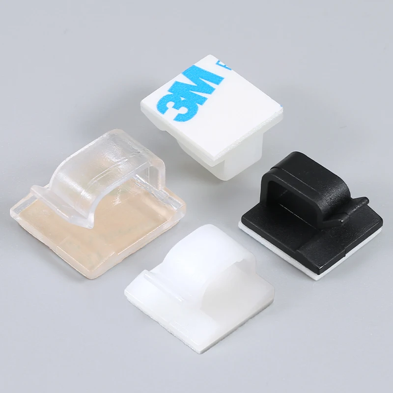 Clips para cables adhesivos de 3M: UL 94V-2 Nylon PA66 Organizador de cables resistente al fuego para escritorio, PC, automóvil, gestión de cables para el hogar
