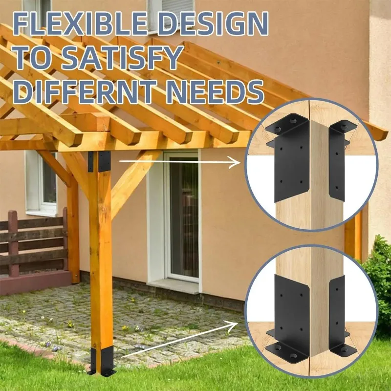 Heavy Duty Adjustable Post Base Bracket Concrete & Wood Support Universal Mount for Deck Porch Gazebo Fencing Mailbox
