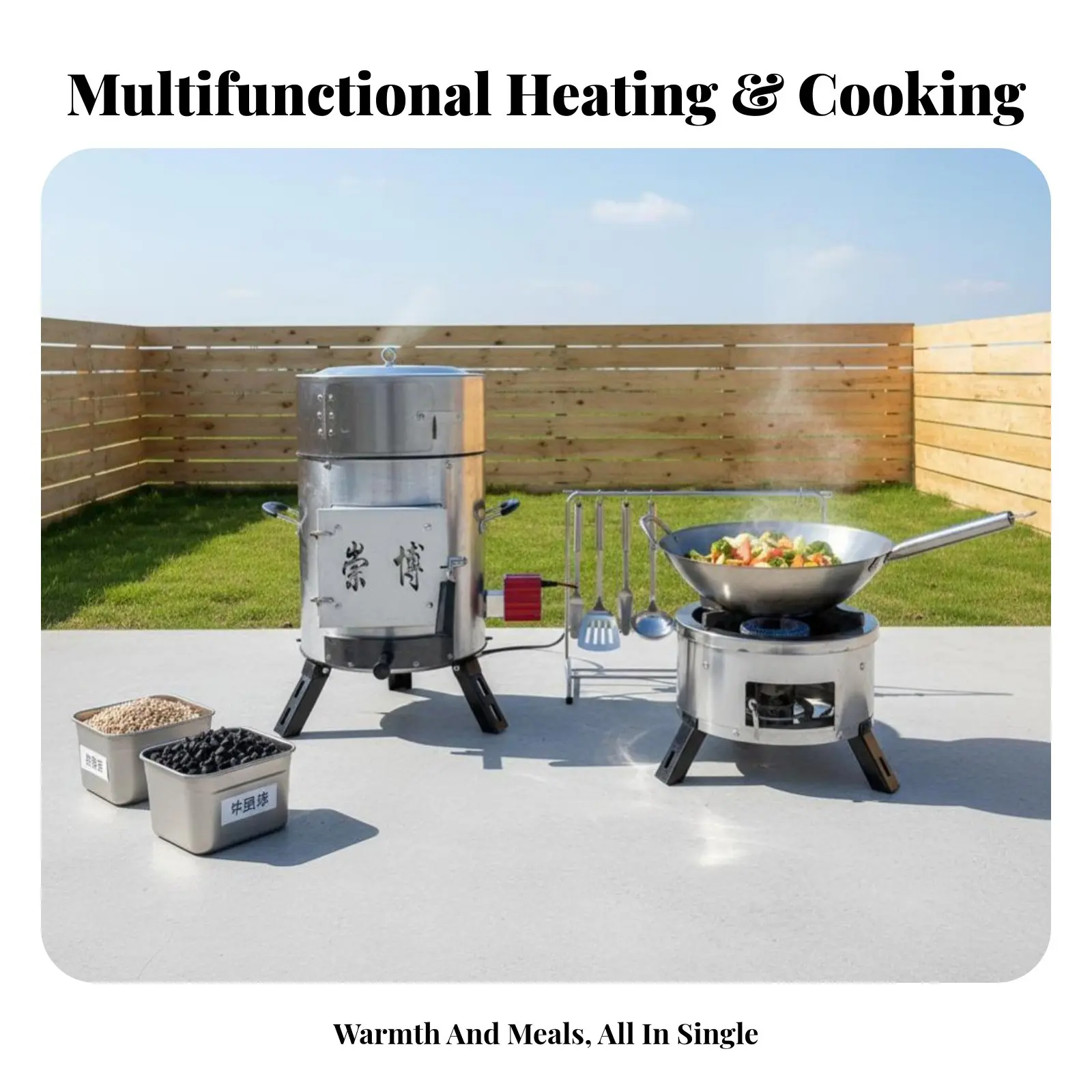 

Печь на древесном газе, многофункциональная бездымная печь для отопления дома и приготовления пищи, для использования в помещении и на улице, новая модель 2025 года